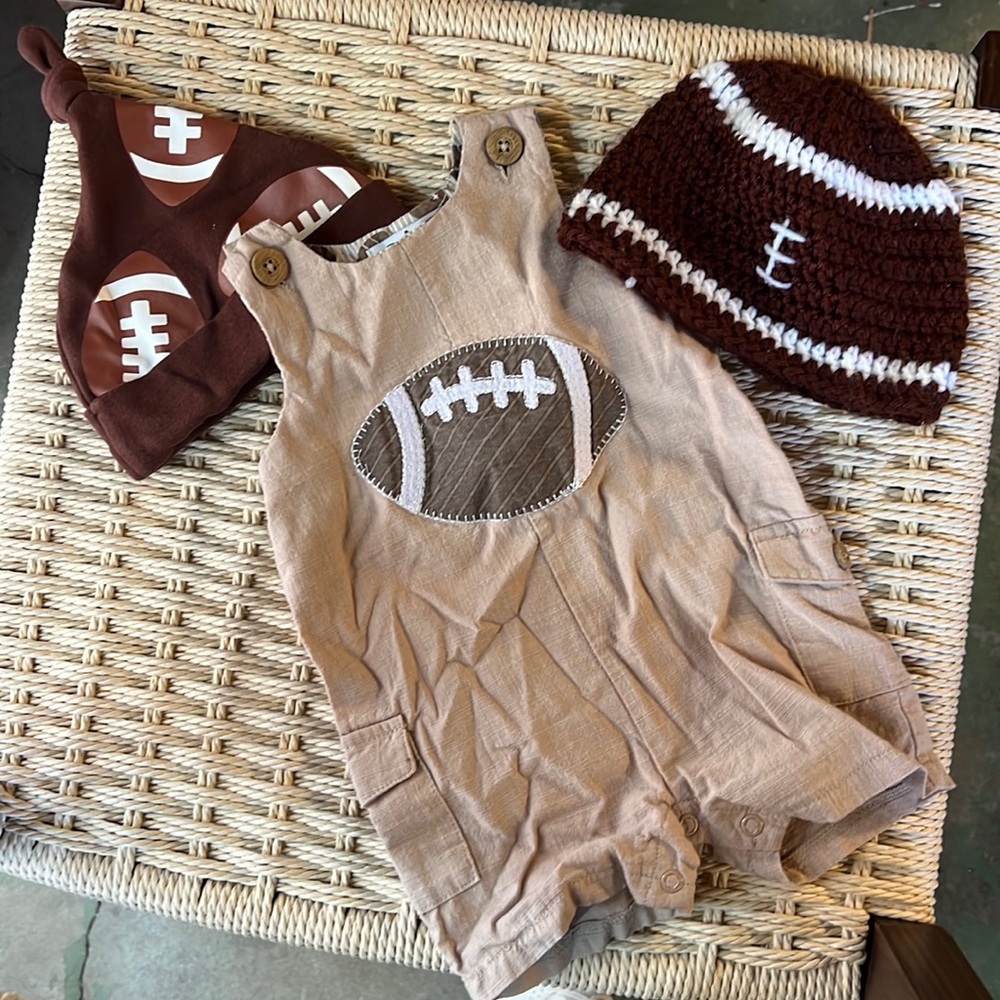Football Onesie + Two Hats